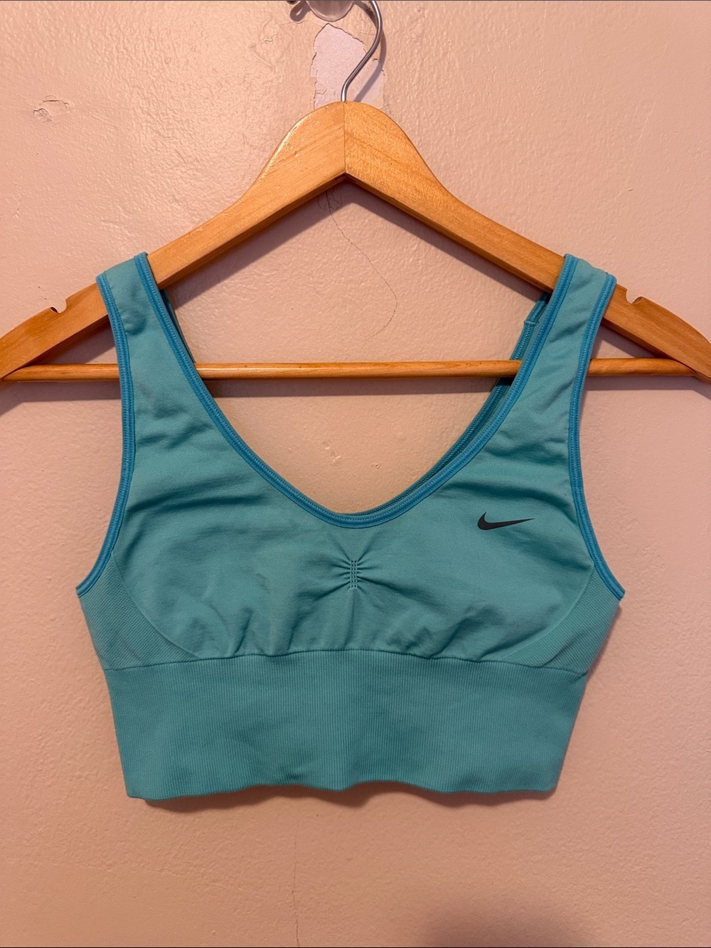 Nike Teal Sports Bra with Swoosh Logo - Padded Light Support